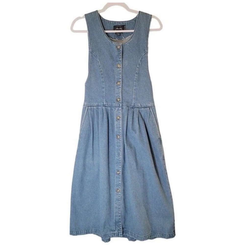 Vintage Allen Solly | Button Down Jean Maxi Dress